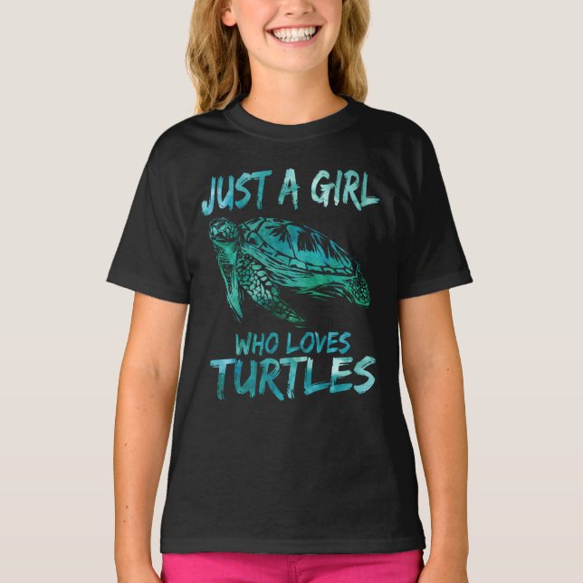 T-shirt Mignonne Aquarelle De Mer Juste Une Fille Qui Aime (Devant)