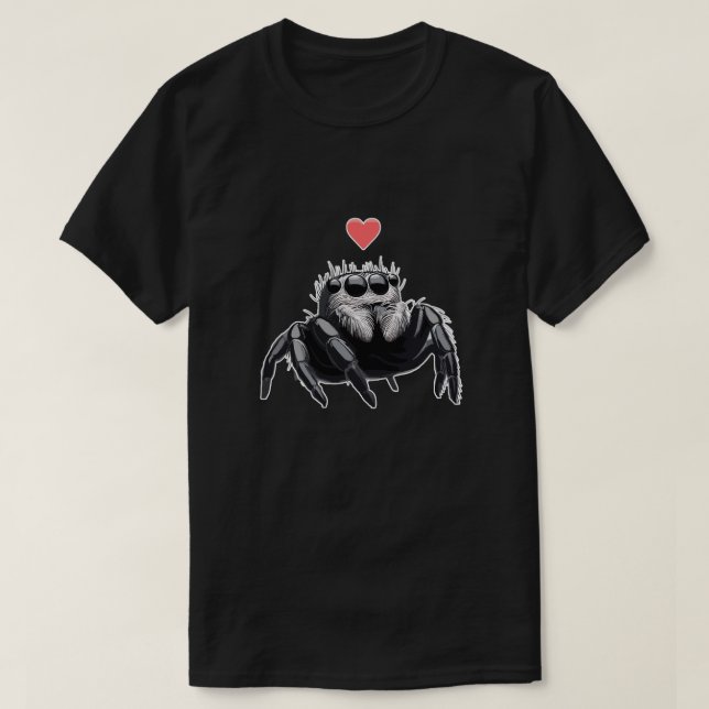 T-shirt Mignonne araignée sauteur d'amour (Design devant)