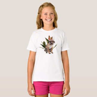 T-shirt Mignonne Art de la Faune de Suricate et d'Aloès en