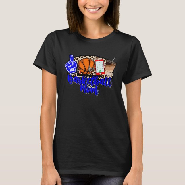 T-shirt Mignonne Basketball Maman Leopard Femmes Mère Enfa (Devant)
