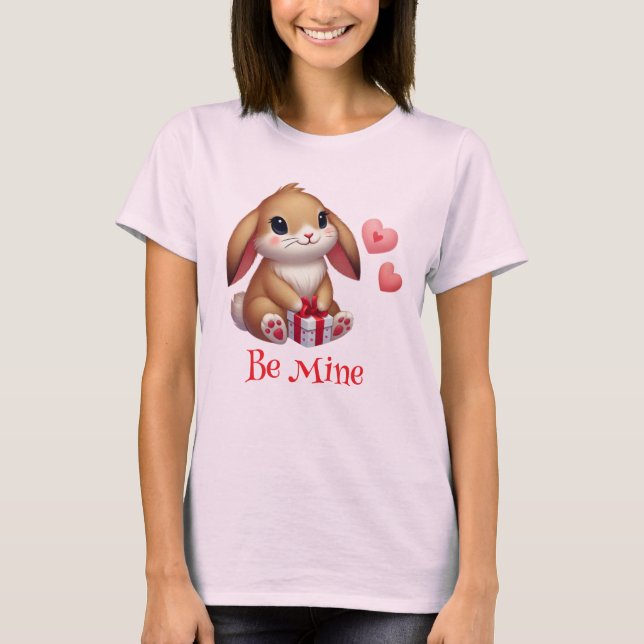 T-shirt Mignonne, Be Mine lapin lapin lapin de la Saint Va (Devant)