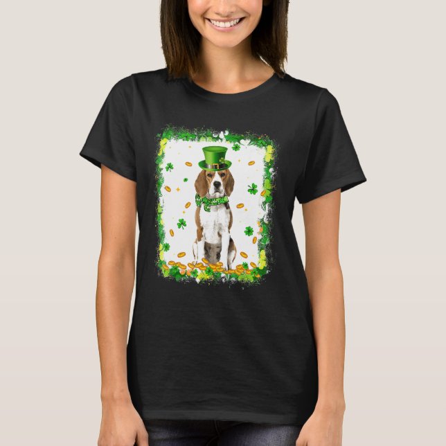 T-shirt Mignonne Beagle chien Jour de la Saint Patrick Sha (Devant)
