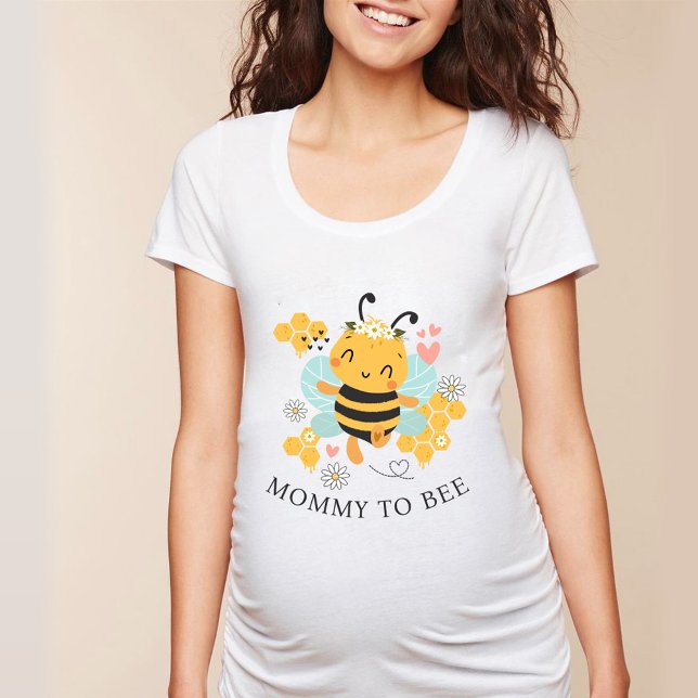 T-shirt Mignonne bee Maman pour être grossesse révéler bab (Cute bee Mommy to be pregnancy reveal baby shower T-Shirt)