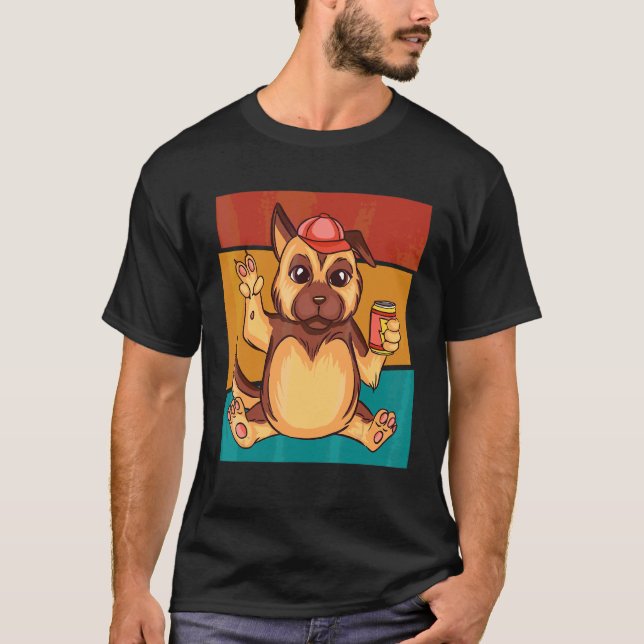 T-shirt Mignonne berger allemand chiot (Devant)