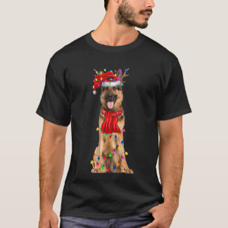 T-shirt Mignonne berger allemand sapin de Noël éclaire chi