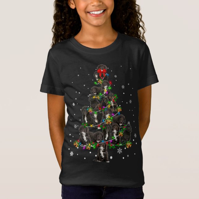 T-Shirt Mignonne Black Cockapoo chien Noël Arbre décoratio (Devant)