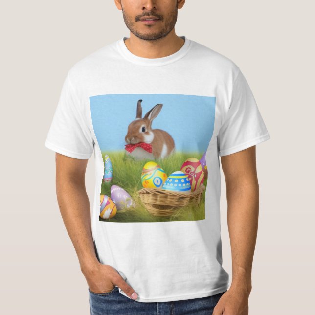 T-shirt Mignonne Bunnyfor Pâques pour une humeur positive (Devant)