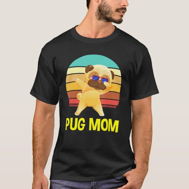 T-shirt Mignonne Carlin Maman Amoureux de les chiens Propr (Devant)