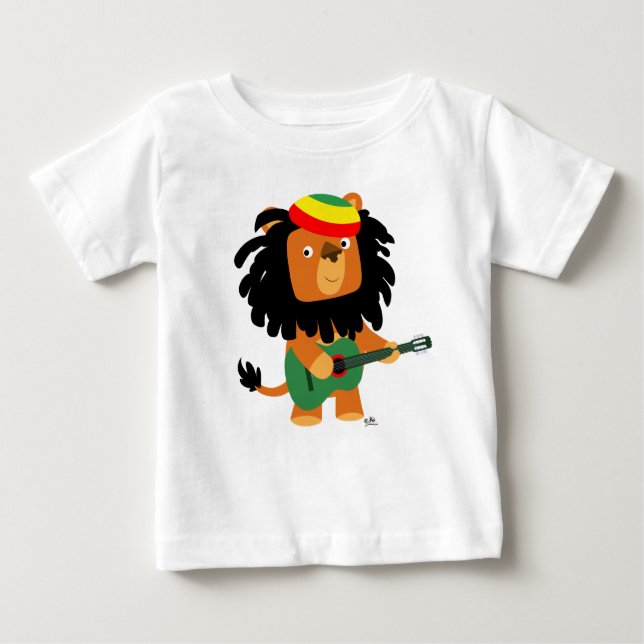 T-shirt Mignonne Cartoon Lion of Zion Baby (Devant)