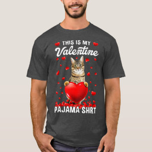T-shirt Mignonne C'Est Ma Valentine Pajama Chat Kitten Cha