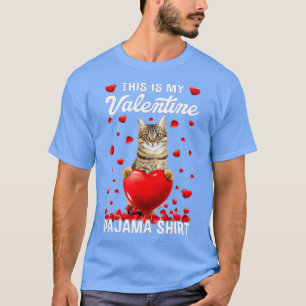 T-shirt Mignonne C'Est Ma Valentine Pajama Chat Kitten Cha