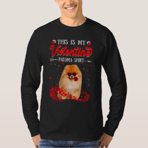 T-shirt Mignonne C'Est Mon Valentine Pajama Pomeranian