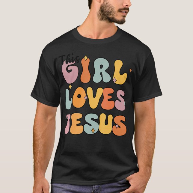 T-shirt Mignonne Cette Fille Aime Jésus-Chemise Enfants Te (Devant)