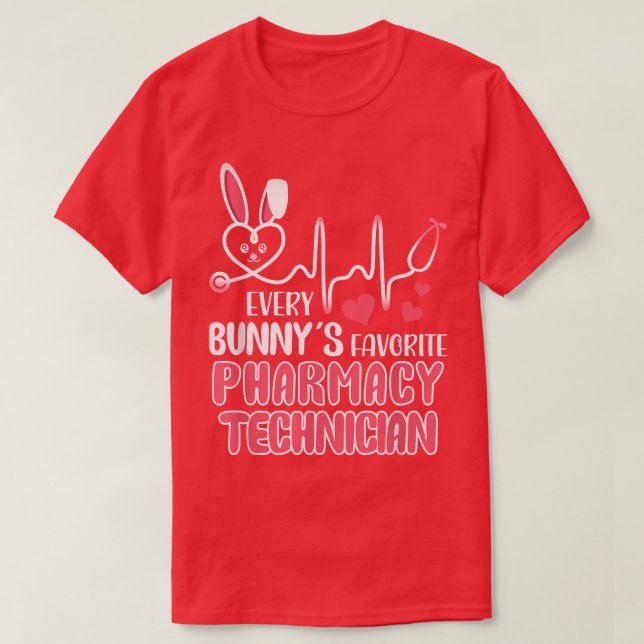 T-shirt Mignonne Chaque lapin est un technicien en pharmac (Design devant)
