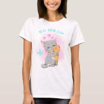 Mignonne chat famille chat maman tshirt, Meilleure