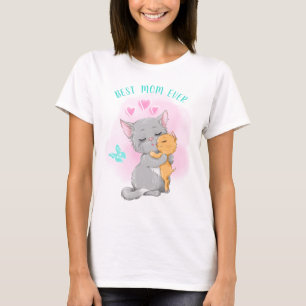 T-shirt Mignonne chat famille chat maman tshirt, Meilleure