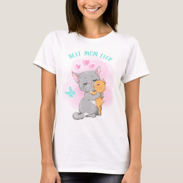 T-shirt Mignonne chat famille chat maman tshirt, Meilleure (Devant)