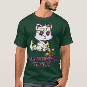 T-shirt Mignonne Chat Naughty Et Joli Joyeux Noël