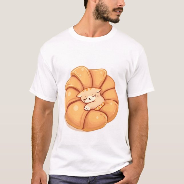 T-Shirt mignonne chatte à couchage (Devant)