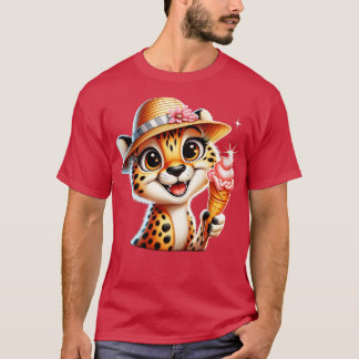 T-shirt Mignonne cheetah léopard glace vibes d'été 2