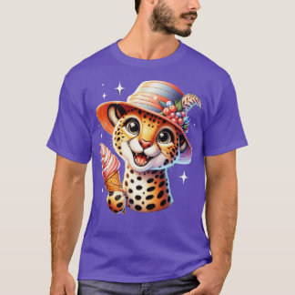 T-shirt Mignonne cheetah léopard glaces vibes d'été