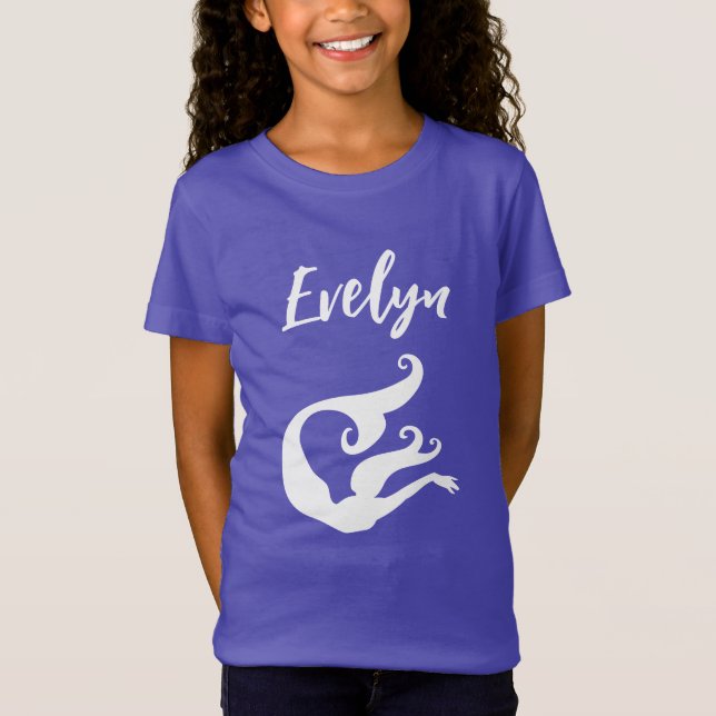 T-Shirt Mignonne chemise pour enfant en silhouette de sirè (Devant)