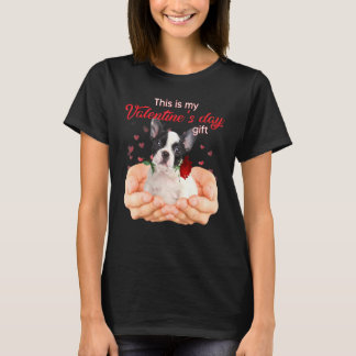 T-shirt Mignonne Chien à tête blanche C'est ma Saint Valen