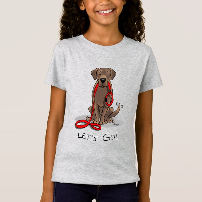 T-Shirt Mignonne Chien - Allons-y ! Récupérateur de chocol (Devant)