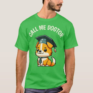 T-shirt Mignonne Chien Drôle Doctorat Doctorat Doctoral
