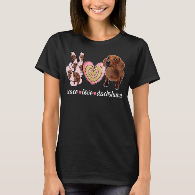 T-shirt Mignonne Chien Maman Fête des Mères Paix Amour Dac (Devant)