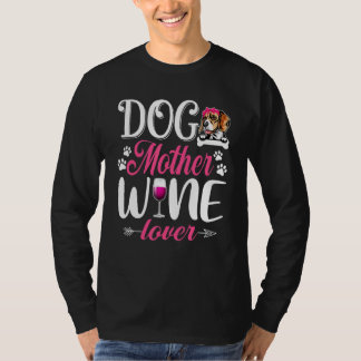 T-shirt Mignonne Chien Mère Vin Beagle Chien Fête des Mère