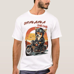 T-shirt mignonne chihuahua biker fille amoureux des chiens