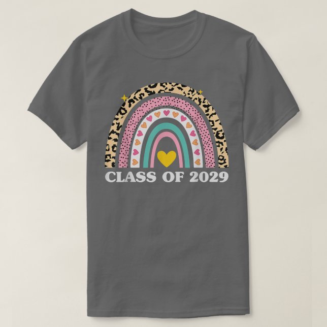 T-shirt Mignonne classe de 2029 Rainbow Leopard Retour à l (Design devant)