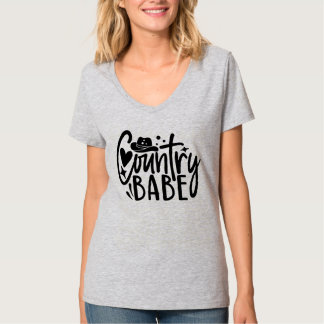T-shirt Mignonne Country babe mot art