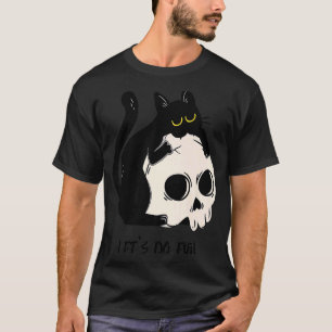 T-shirt Mignonne crâne de chat noir permet de faire mal so