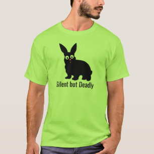 T-shirt Mignonne, Croustillante, Lapin Noir - Silencieux m