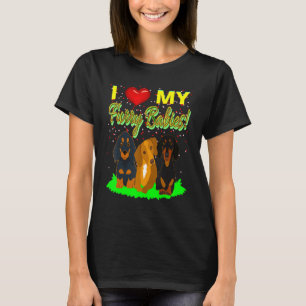 T-shirt Mignonne Dachshund Drôle Wiener Chien J'Aime Ma Fu