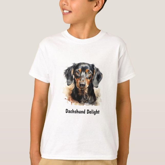 T-shirt mignonne Dachshund pour garçon (Devant)