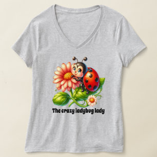 T-shirt Mignonne dame de coccinelle folle personnalisable