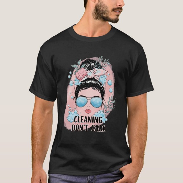 T-shirt Mignonne dame de nettoyage - Nettoyage des cheveux (Devant)