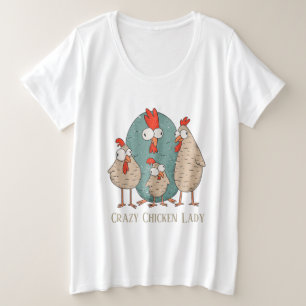 T-Shirt, mignonne dame de poule folle