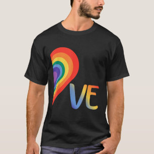 T-shirt Mignonne demi-coeur amour LGBTQ fierté Lesbian Gay