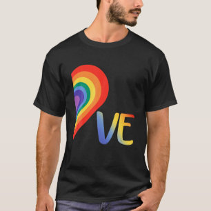T-shirt Mignonne demi-coeur amour LGBTQ Pride Lesbian Gay