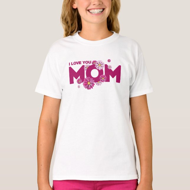 T-shirt Mignonne Design I Lote Maman Texte pour les mères  (Devant)