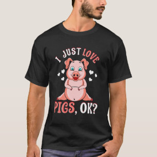 T-shirt Mignonne Drôle J'Aime Juste Les Cochons Ok Bébé Co