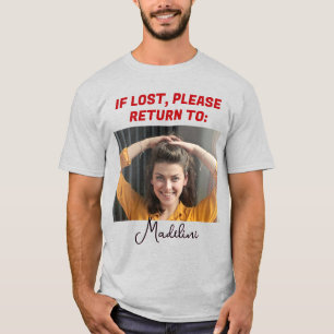 T-shirt Mignonne Drôle Si Perdu S'Il Vous Plaît Retourner 