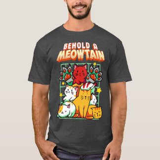 T-shirt Mignonne Drôle Voici Un Chat Meowtain Mountain Kit