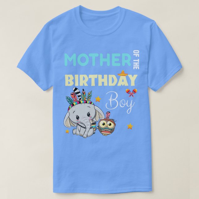 T-shirt Mignonne Eléphante Mère Du Garçon D'Anniversaire (Design devant)