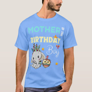T-shirt Mignonne Eléphante Mère Du Garçon D'Anniversaire