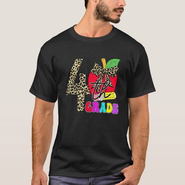T-shirt Mignonne élèves de 4e année enseignant Leopard App (Devant)